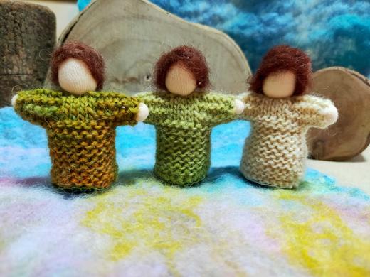 华德福手工 华德福娃娃 静静手工 纯手工编织 一家人