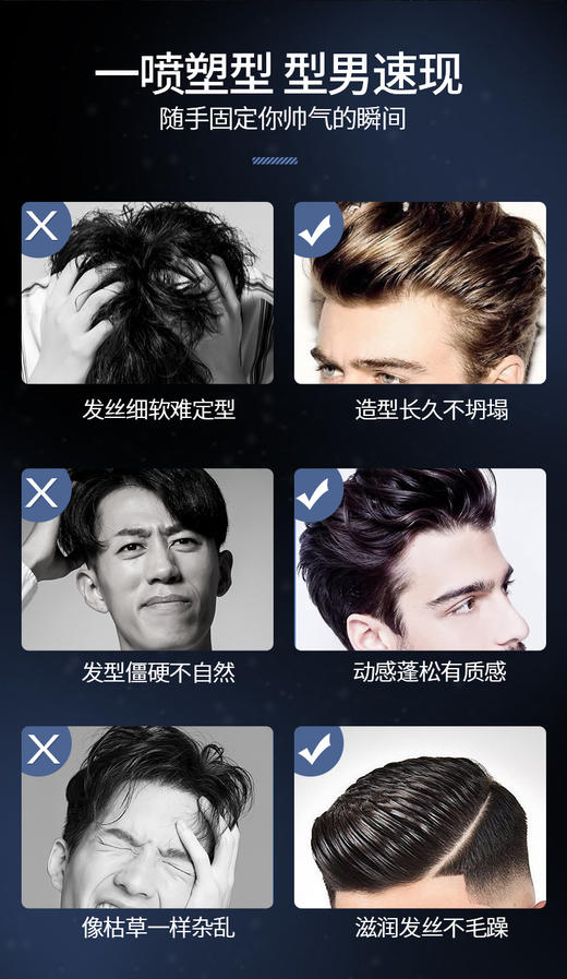 古势男士造型发胶定型啫喱420MLJPY带授权招加盟代理 商品图4