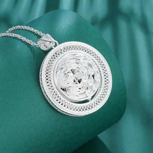 子佩集S990银【太平】转运鼓吊坠【QFDZ005】（不含链）花丝珐琅彩207 商品图5