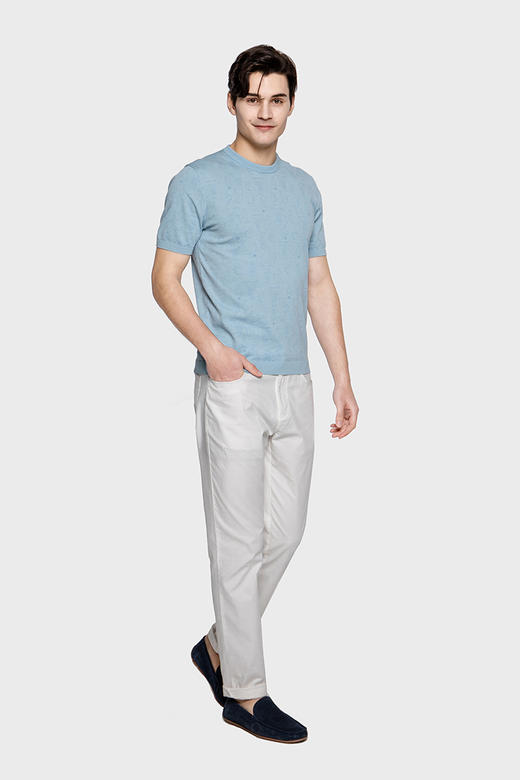 callisto蓝雀色圆领针织T恤  SPTSS208LB 商品图2