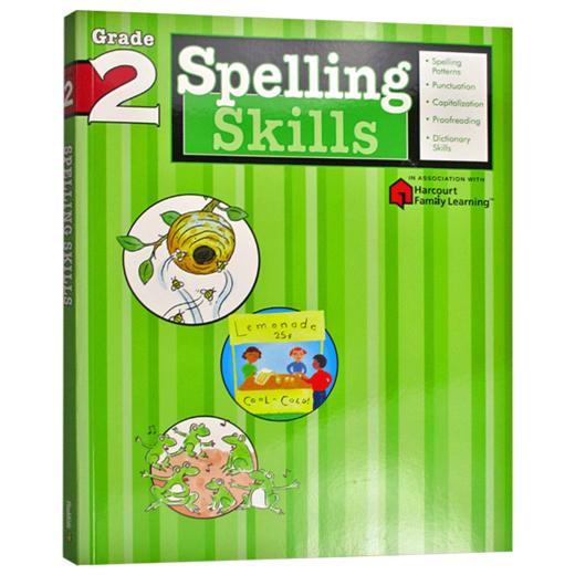 Flash Kids 小学英语拼读技巧二年级 英文原版 Spelling Skills Grade 2 美国教材教辅Harcourt Family Learning 家庭英文学习 商品图0