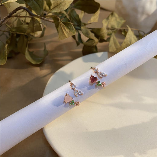 爱心花朵开口戒指 可调节少女心时尚饰品食指戒女 商品图3