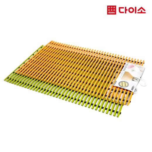 大创 PVC Mat_Green Orange浴室防滑垫子黄色-61436 Daiso carpetJPY带授权招加盟代理 商品图0