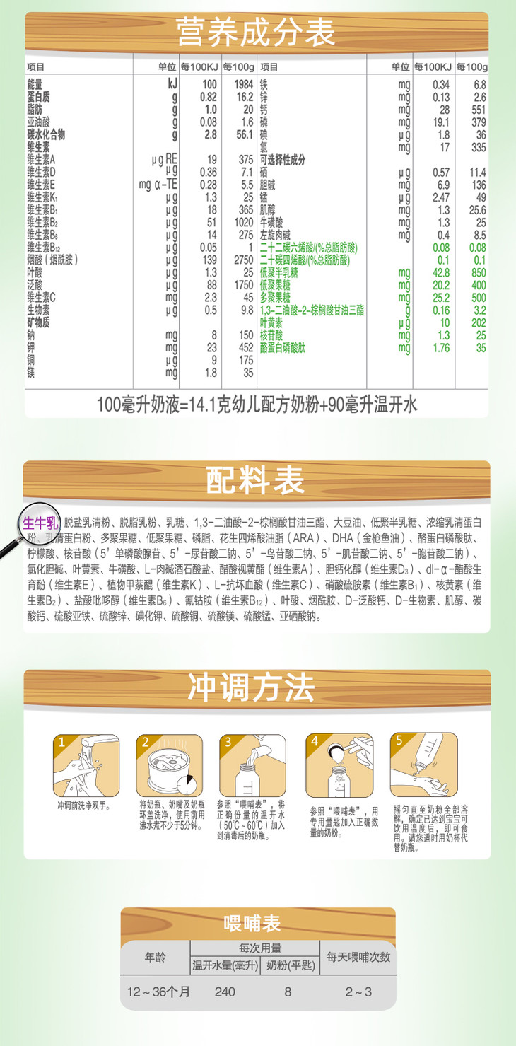 君乐宝至臻a2婴儿配方奶粉565g1段/2段/3段