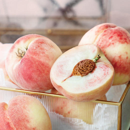 高山脆脆蜜桃龙泉鲜美脆桃肉白细嫩汁水甘甜4852斤顺丰空运