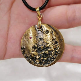 十二星座花铜章吊坠