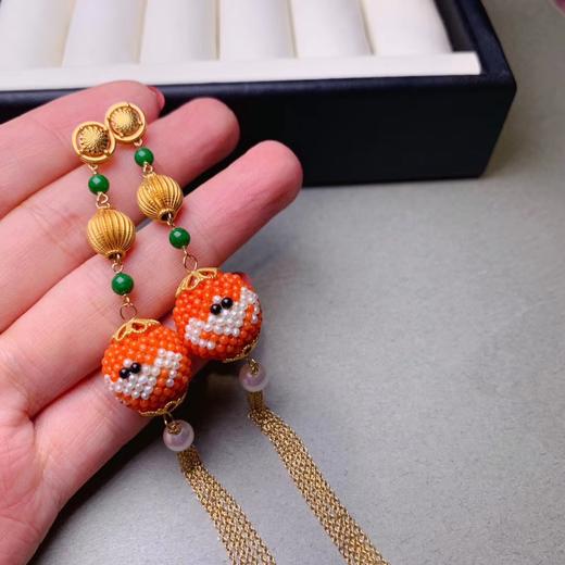 （中西合璧）古法金珊瑚珠耳吊 商品图3