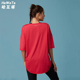 新款瑜伽服轻薄凉爽款舞蹈长款T恤运动罩衫显瘦宽松中袖上衣