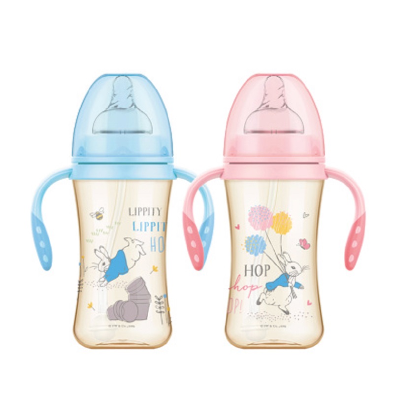 比得兔 Peter Rabbit婴儿宽口劲PPSU奶瓶 耐高温防呛防胀气 带手柄 240ml 2色均发PR002JPY带授权招加盟代理