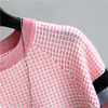 YXSM399新款时尚气质修身短袖千鸟格撞色冰丝针织衫TZF 商品缩略图4