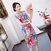 AA-9690夏新品A字真丝旗袍裙中国风时尚修身中式礼服 商品缩略图0