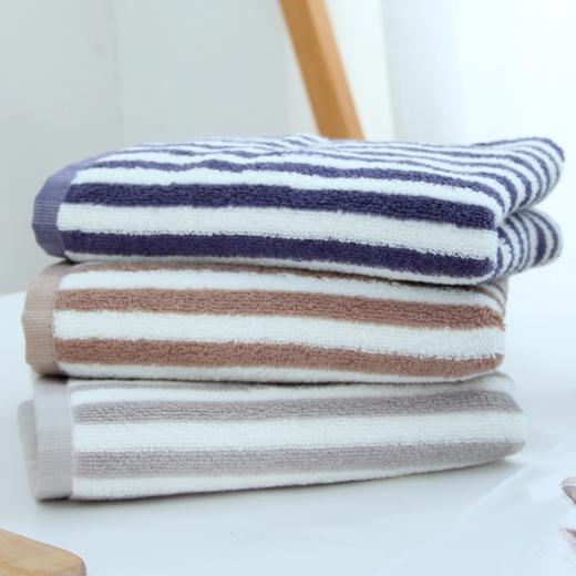 【毛巾】精梳长绒棉毛巾 家用擦脸巾 色织简约条纹长绒棉毛巾 商品图1
