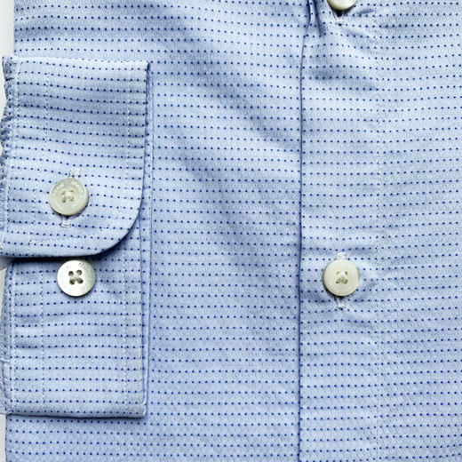 Marco Azzali 浅蓝提花小立领长袖衬衫 C3607600 商品图1