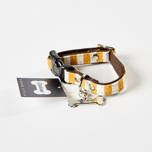 佩特博恩 Petborn 狗狗项圈Dog collar 条纹黄白 M 1805748896JPY带授权招加盟代理 商品图3