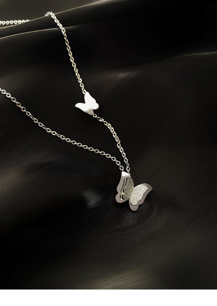 原价279特卖价56bazaar饰品简约精致锁骨链2020年新款钛钢蝴蝶项链女