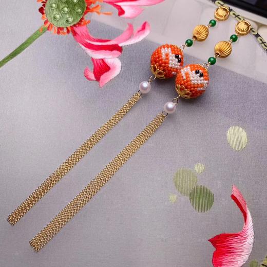 （中西合璧）古法金珊瑚珠耳吊 商品图1