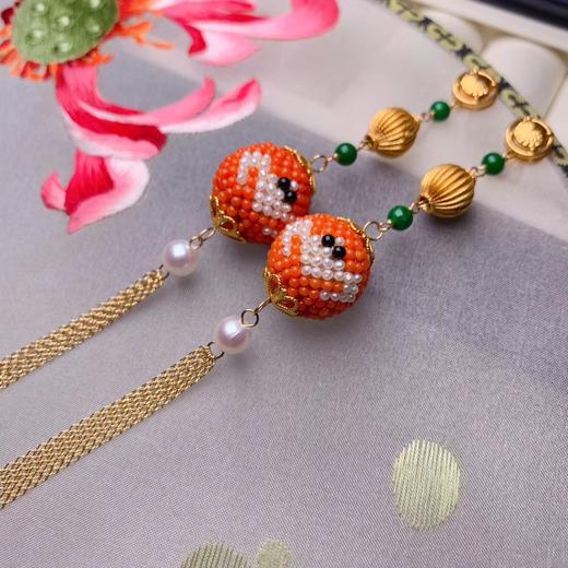（中西合璧）古法金珊瑚珠耳吊 商品图4
