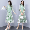 XYFS-HRYZ7094新款中国风优雅气质印花立领上衣半身裙两件套TZF 商品缩略图0
