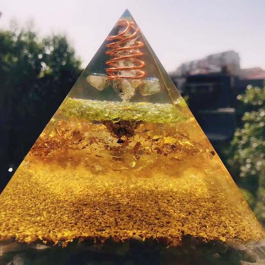 orgonite奥根能量金子塔摆件-助眠,静心奥根能量塔