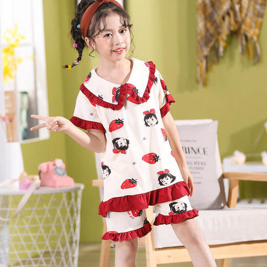 YYYFS5010新款时尚薄款翻领短袖可爱小公主家居服两件套 商品图2