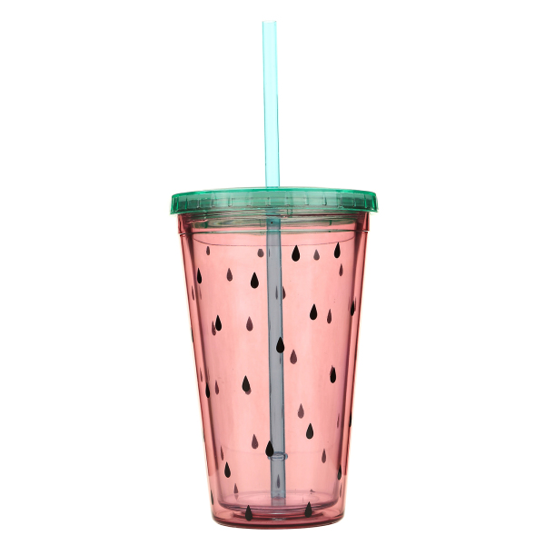 BUTTER  Watermelon Seed Transparent Straw Tumbler西瓜吸管杯JPY带授权招加盟代理
