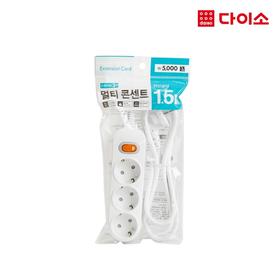 [Daiso] Grounded Switch Outlet 接地开关插座3孔1.5M-1005476JPY带授权招加盟代理