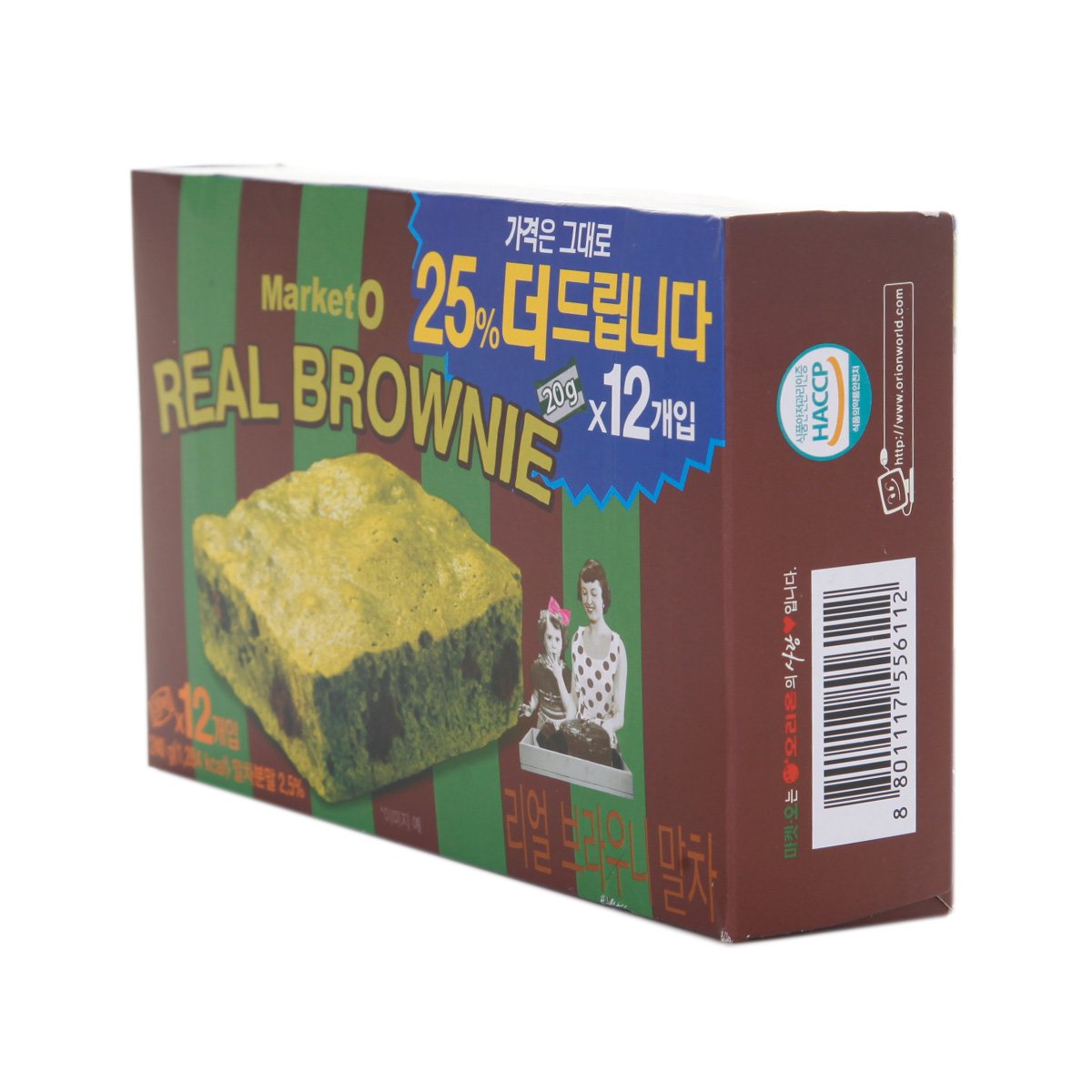 Orion Market O Brownie Matcha 12 Pack 240g韩国包装12个装点心JPY带授权招加盟代理