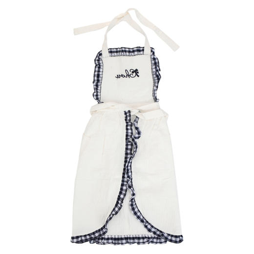 BUTTER Waffle Check Ruffle Apron Ivor 华夫格纹荷叶边围裙米色JPY带授权招加盟代理 商品图1
