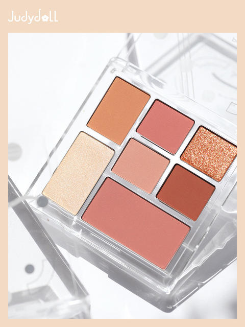 新色～冰雪极光盘Judydoll橘朵眼影七巧板玩趣七色腮红高光修容新手哑光珠光综合盘 商品图3