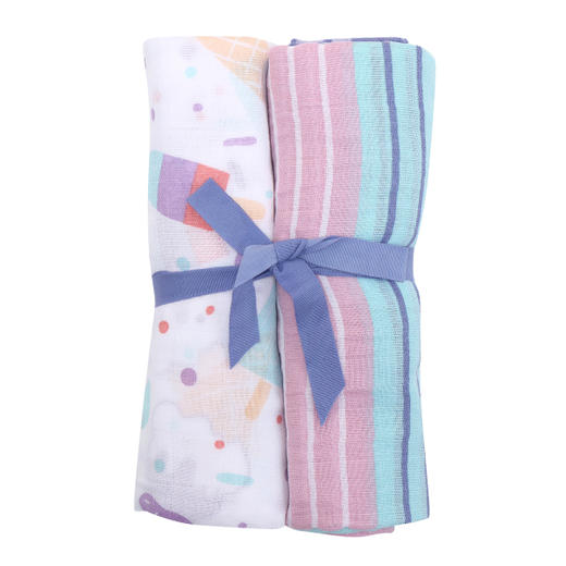 BUTTER Ice Cream Double Gauze Blanket 冰淇淋双层纱布毯2P SETJPY带授权招加盟代理 商品图0