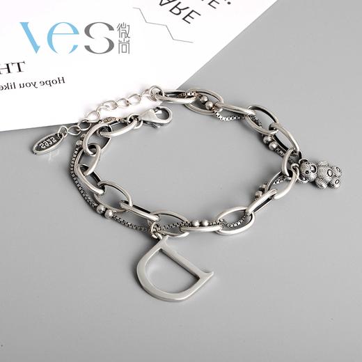 小熊字母D银925叠搭手链 商品图2