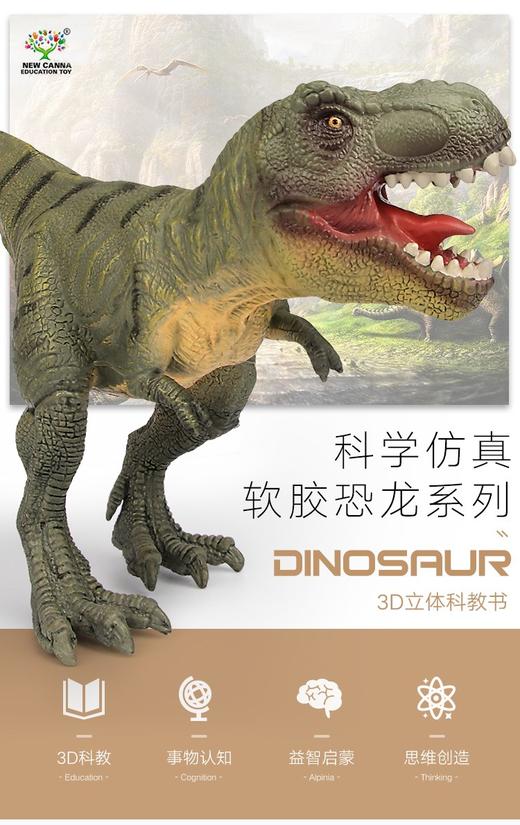 新凯纳儿童仿真大号软胶霸王龙三角龙恐龙模型男孩玩具动物礼物 商品图1
