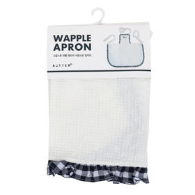 BUTTER Waffle Check Ruffle Apron Ivor 华夫格纹荷叶边围裙米色JPY带授权招加盟代理