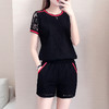 YSHR-8122新款韩版时尚短袖短裤女装休闲运动服两件套 商品缩略图2