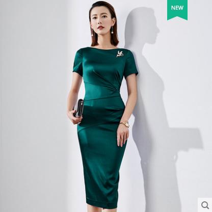 颈袖添香-连衣裙-“仪式感系列”J20284351A颈袖添香女装新款修身气质显瘦型OL通勤包臀职场装连衣裙J20284351A 商品图2