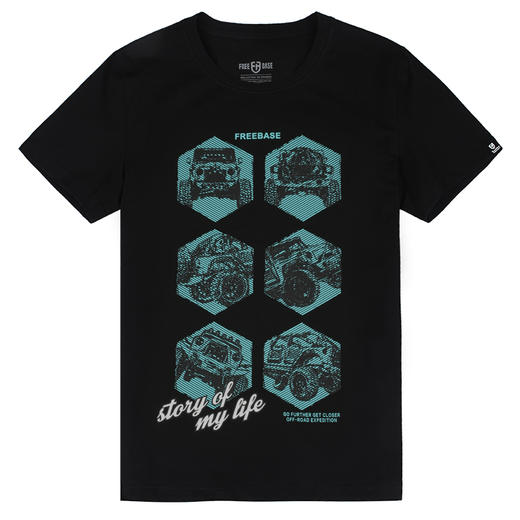 [39.9元1件] 自由基地定制防蚊虫面料合体版型夏季短袖圆领T恤个性越野图案印花汗衫MT-1630 商品图4