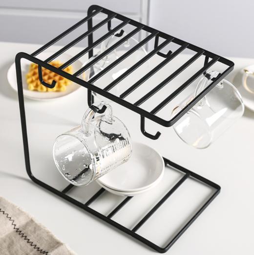 【杯架】创意日式铁艺杯架 杯子架置物架 咖啡杯碟马克杯挂架 商品图2