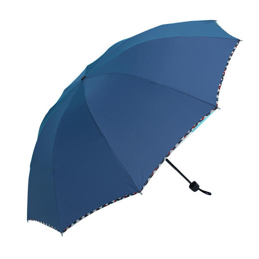HXSY8048新款三折叠手动黑胶防晒遮晴雨伞TZF 商品图3
