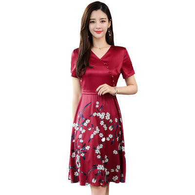 TC828830印花桑蚕丝缎面裙子 商品图3