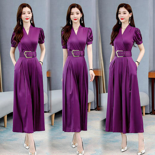 HRFS-WB20859新款时尚气质修身显瘦V领短袖连体裤 商品图2