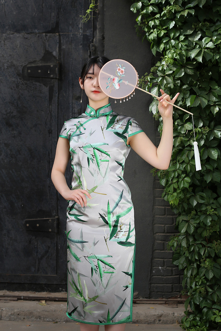 千丝绣 | 竹叶旗袍91206014(二卖)