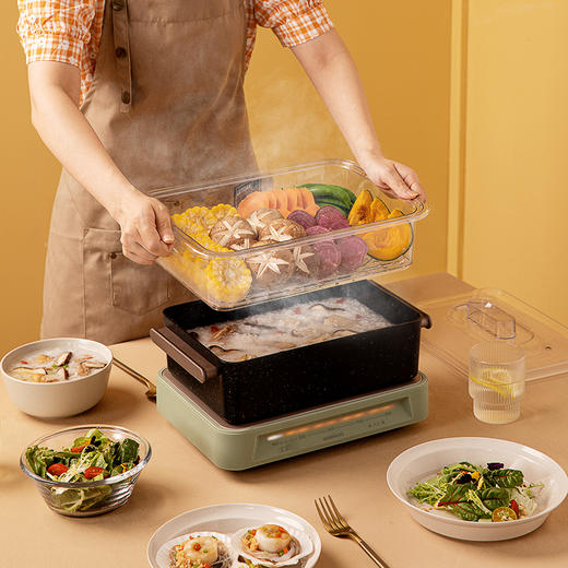 韩国大宇多功能料理锅烤肉机火锅电烤锅烧烤炉家用网红一体锅蒸S11 商品图7