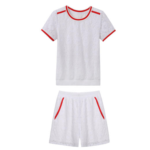 YSHR-8122新款韩版时尚短袖短裤女装休闲运动服两件套 商品图4