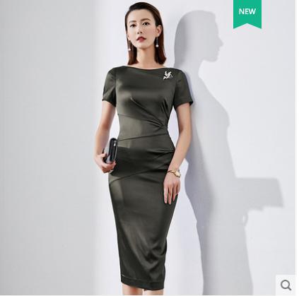 颈袖添香-连衣裙-“仪式感系列”J20284351A颈袖添香女装新款修身气质显瘦型OL通勤包臀职场装连衣裙J20284351A 商品图1