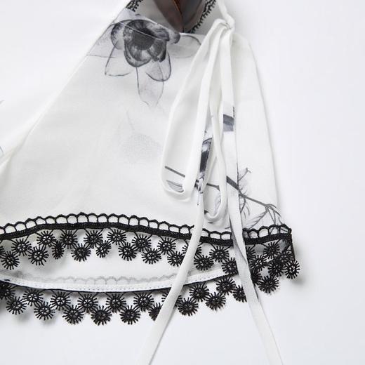 XLCX-9126印花新款短袖收腰显瘦气质修身雪纺连衣裙 商品图3