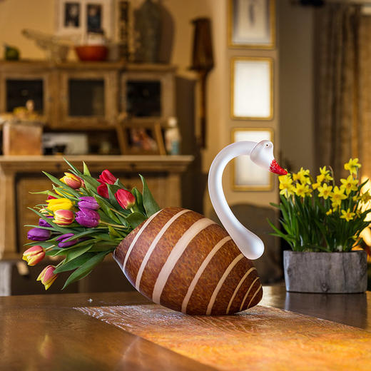 borowski玻璃艺术摆件装饰品天鹅碗摆件工艺品创意家居礼物定制工艺