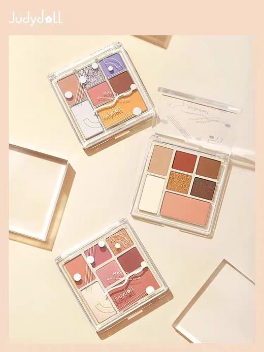 新色～冰雪极光盘Judydoll橘朵眼影七巧板玩趣七色腮红高光修容新手哑光珠光综合盘 商品图6