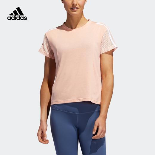 Adidas阿迪达斯 3S Mesh Slv T 女款训练运动圆领短袖T恤 商品图0