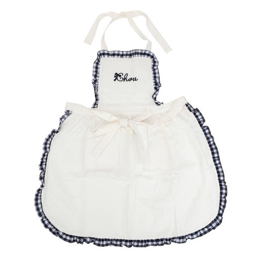 BUTTER Waffle Check Ruffle Apron Ivor 华夫格纹荷叶边围裙米色JPY带授权招加盟代理 商品图2