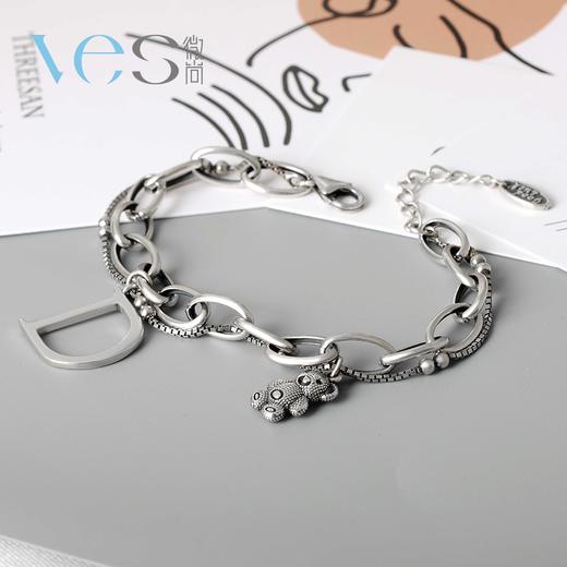 小熊字母D银925叠搭手链 商品图1